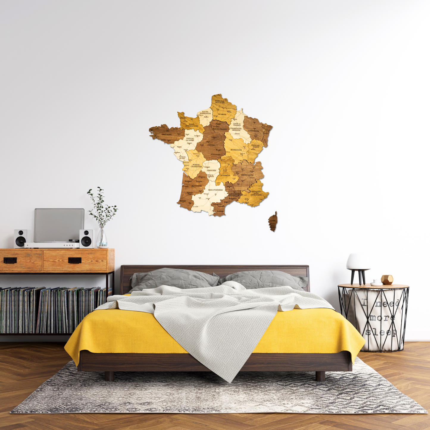Carte de France en bois 3D