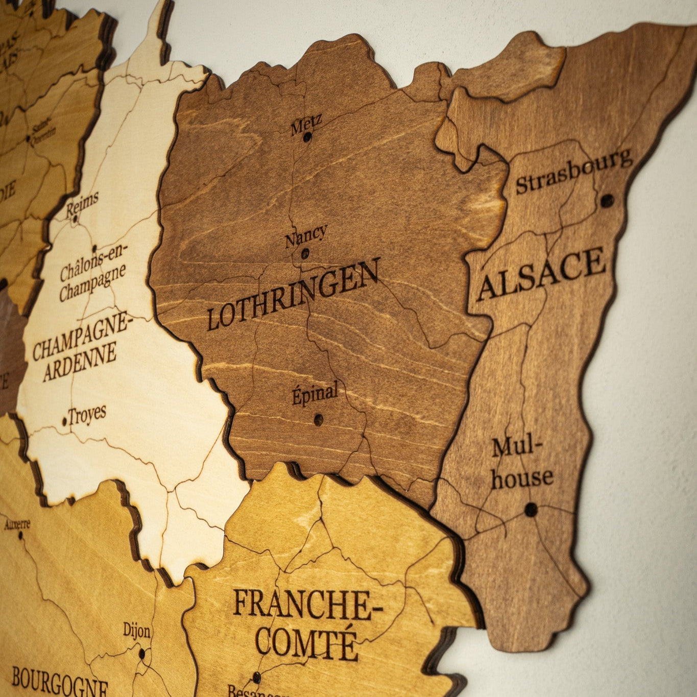Carte de France en bois 3D