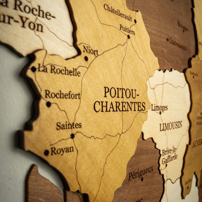 Carte de France en bois 3D