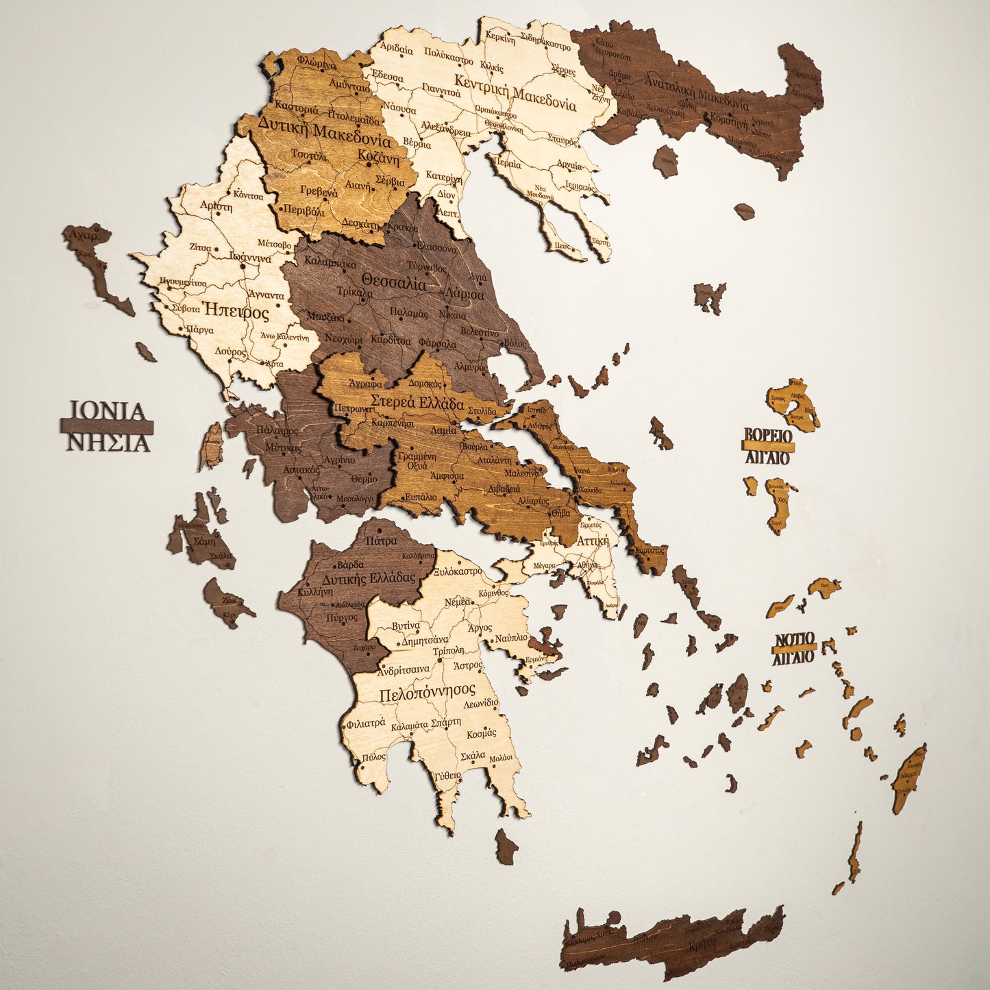 Carte 3D de la Grèce en bois