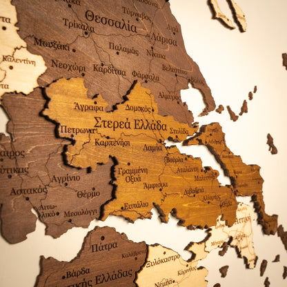 Carte 3D de la Grèce en bois
