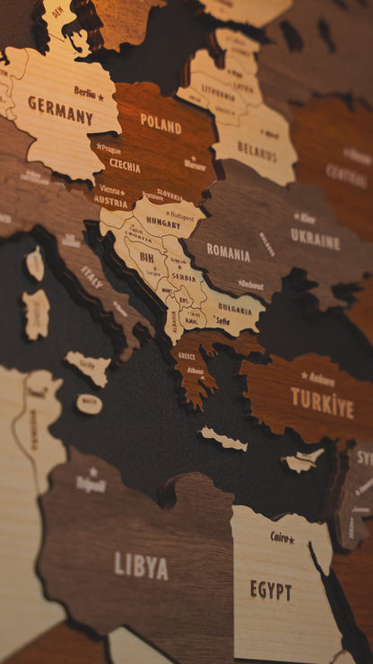 Carte 3D de la Grèce en bois